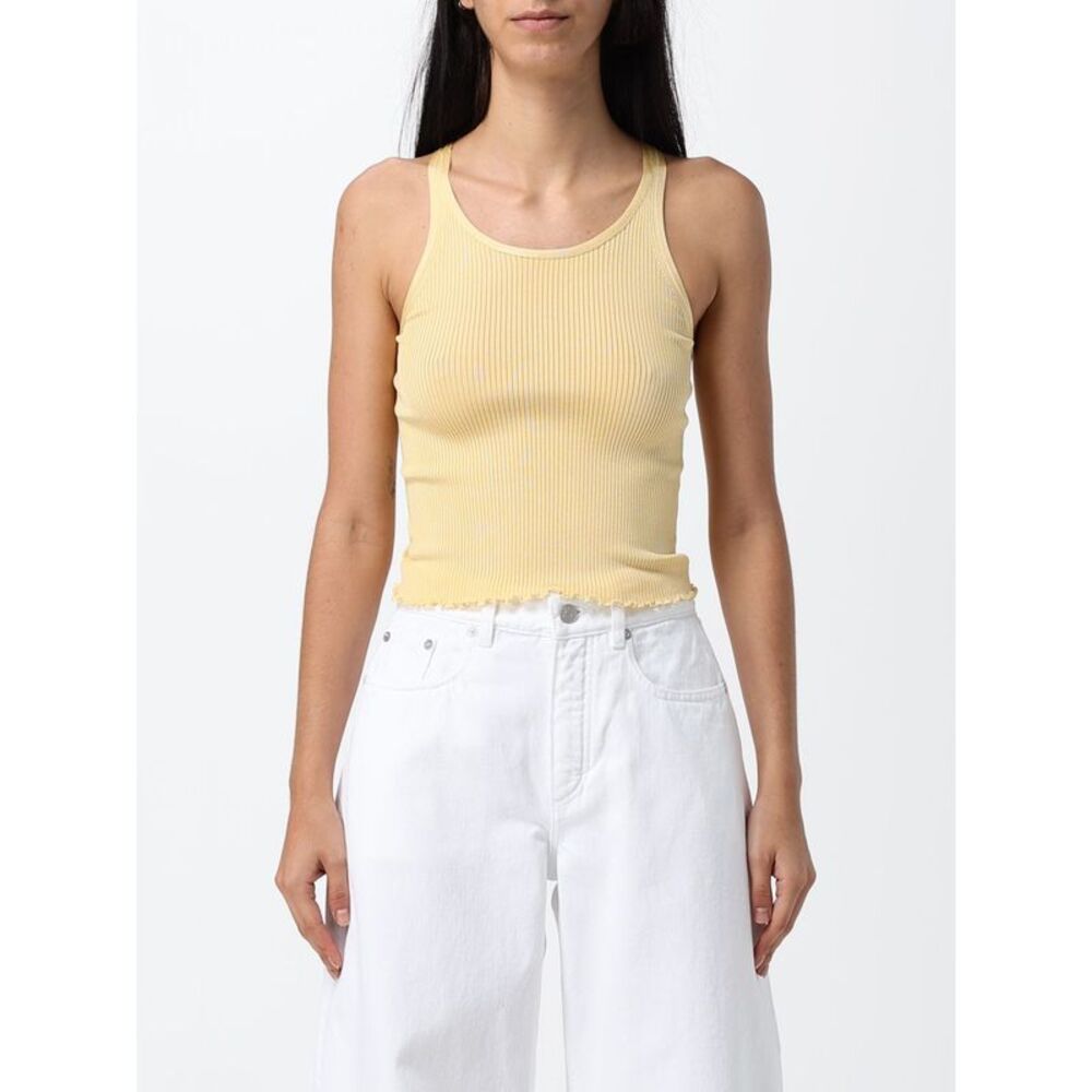 Alai�A Women Slim Fit Ribbed Silk U-Neck Tank Top Alai�A With Thin Straps